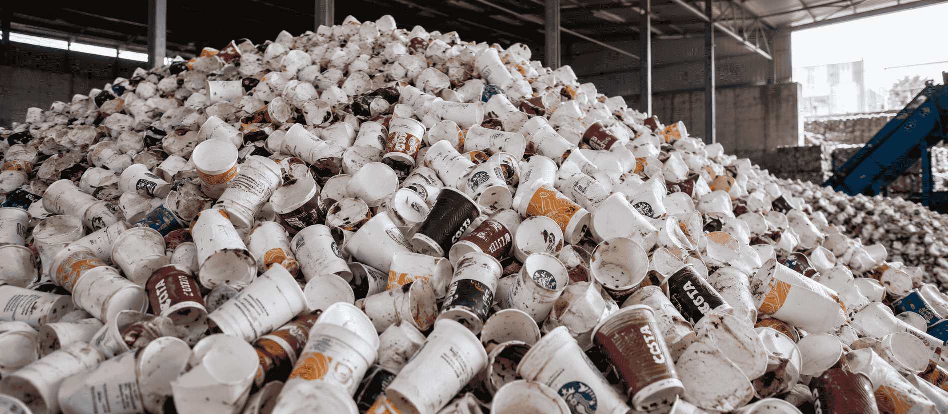 Defective paper cup waste for recycling